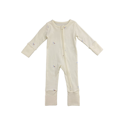 Pima Cotton Two-Way Zipper Baby Onesie