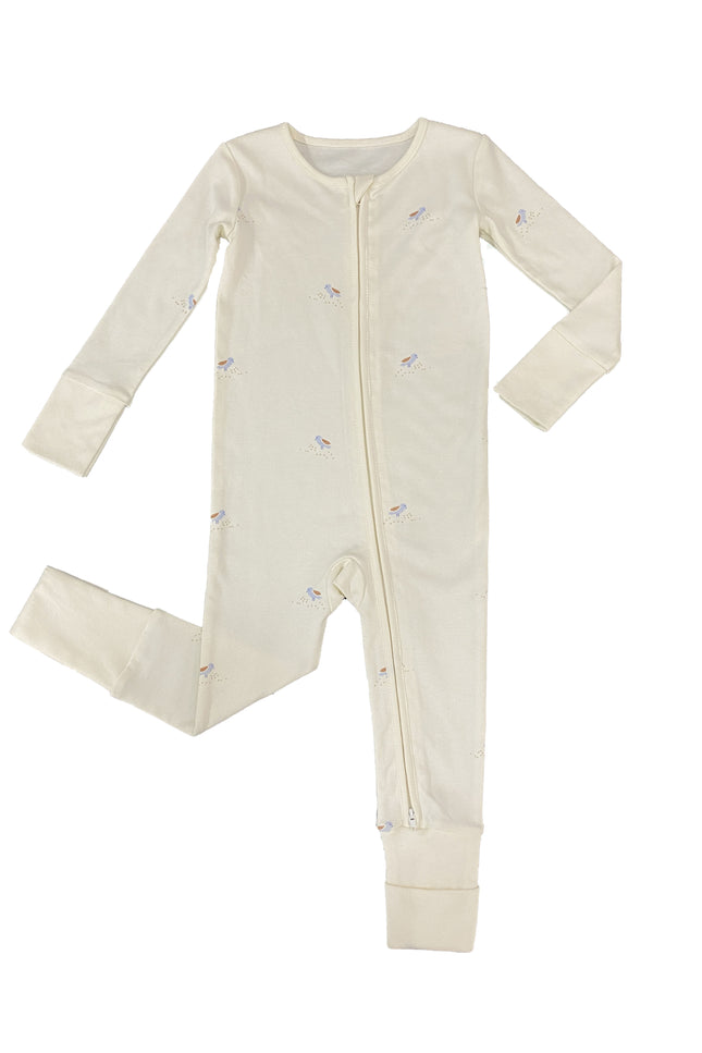 100% Pima Cotton Long Sleeve Baby Romper Two-way Zipper Jumpsuit