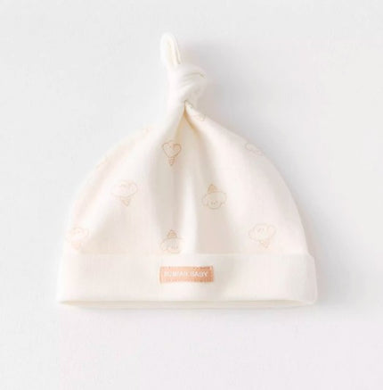 Newborn Soft Cotton Beanie Hat with Elastic Band - Natural Baby Clothing丨Pure, organic, dye-free care, cozy and gentle for babies