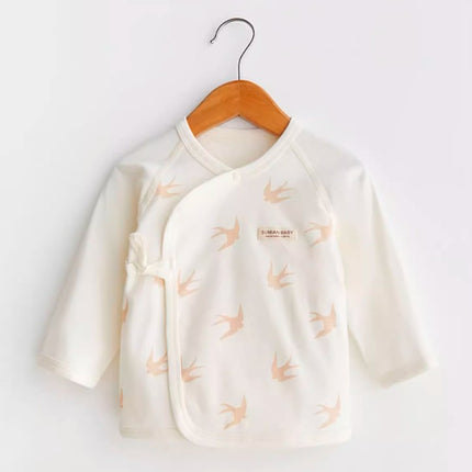 Baby Long Sleeve Tie-Back Top with Easy Diaper Access for Comfort - Natural Baby Clothing丨Pure, organic, dye-free care, cozy and gentle for babies