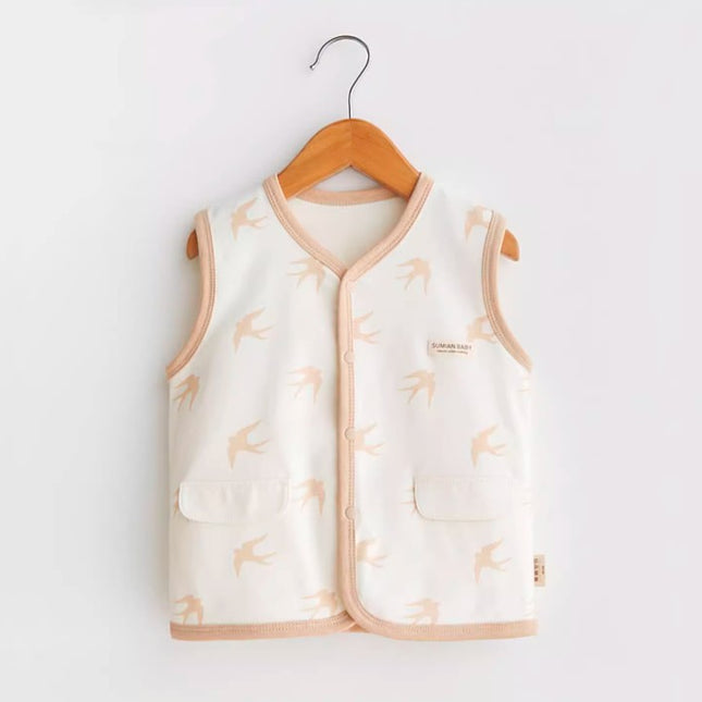 Double-Layer Vest with Adjustable Closure for Versatile Layering - Natural Baby Clothing丨Pure, organic, dye-free care, cozy and gentle for babies