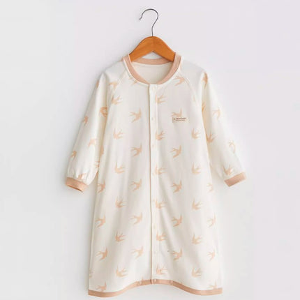 Baby Long-Sleeved Front-Opening Robe with Comfort and Warmth - Natural Baby Clothing丨Pure, organic, dye-free care, cozy and gentle for babies
