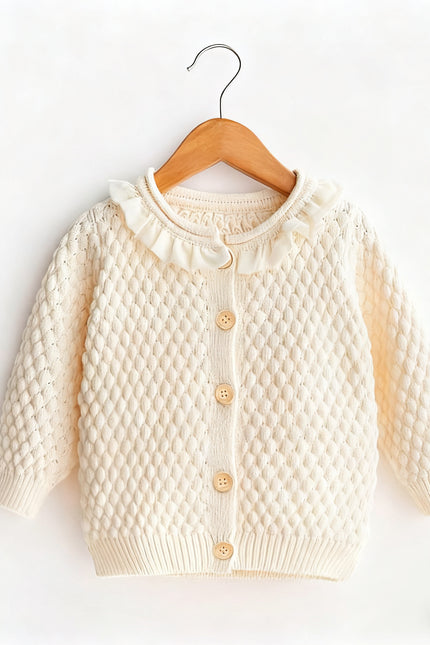 Natural Cotton Knit Sweater Jacket with Breathable and Lightweight Design for Comfort - Natural Baby Clothing丨Pure, organic, dye-free care, cozy and gentle for babies