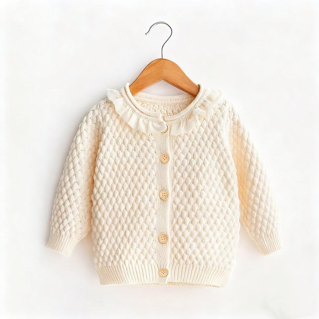 Natural Cotton Knit Sweater Jacket with Breathable and Lightweight Design for Comfort - Natural Baby Clothing丨Pure, organic, dye-free care, cozy and gentle for babies