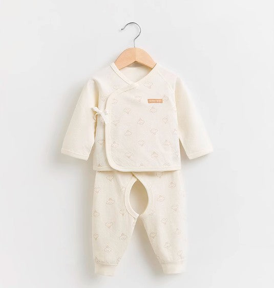 Newborn Tie-Wrap Clothing Set for Easy Changing - Natural Baby Clothing丨Pure, organic, dye-free care, cozy and gentle for babies