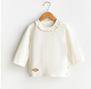 Baby Lace Trim Round Neck Bodysuit - Natural Baby Clothing丨Pure, organic, dye-free care, cozy and gentle for babies