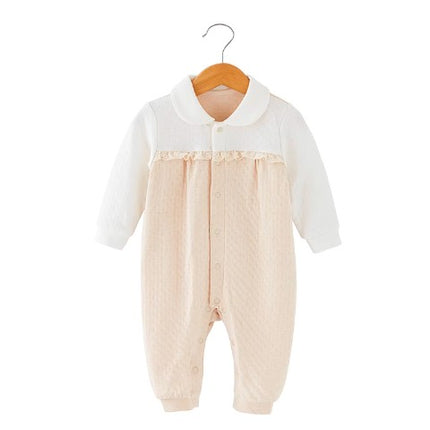 Baby Long-Sleeved Snap Onesie for Comfort and Convenience Soft Cotton - Natural Baby Clothing丨Pure, organic, dye-free care, cozy and gentle for babies