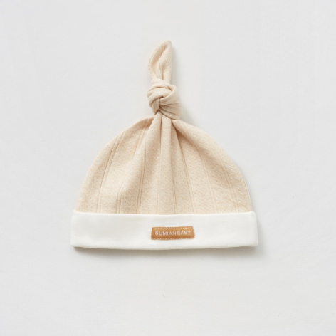 Newborn Soft Cotton Beanie with Elastic Band for Comfort - Natural Baby Clothing丨Pure, organic, dye-free care, cozy and gentle for babies