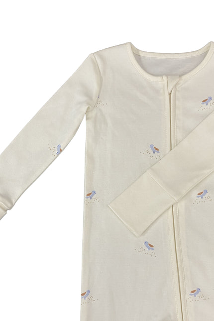 100% Pima Cotton Long Sleeve Baby Romper Two-way Zipper Jumpsuit