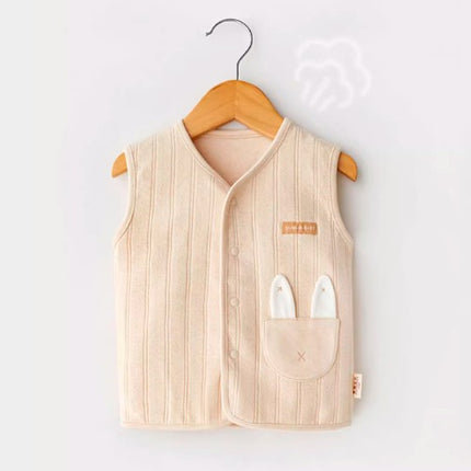 Front-Opening Double-Layer Vest for Babies with Adjustable Fit - Natural Baby Clothing丨Pure, organic, dye-free care, cozy and gentle for babies