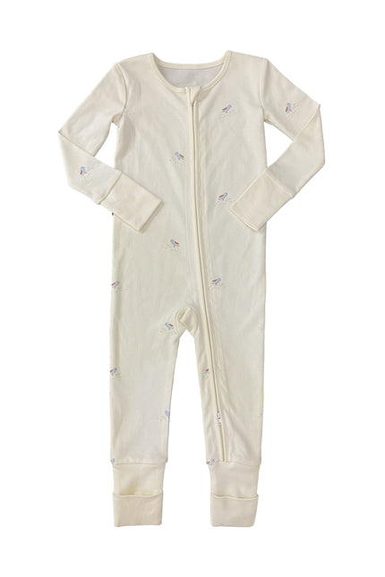 100% Pima Cotton Long Sleeve Baby Romper Two-way Zipper Jumpsuit