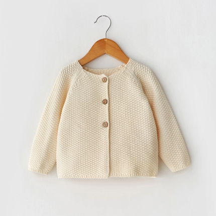 Natural Cotton Corn Knit Open-Front Cardigan with Breathable and Lightweight Design - Natural Baby Clothing丨Pure, organic, dye-free care, cozy and gentle for babies
