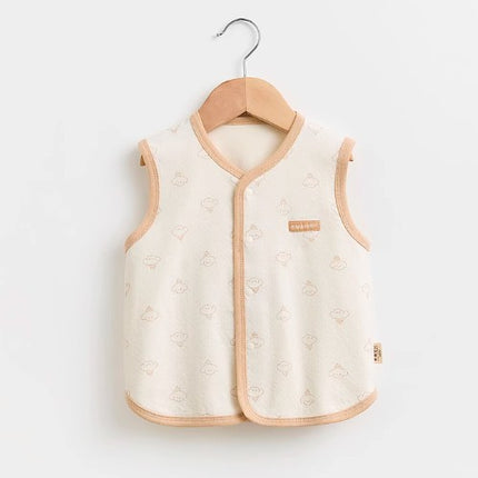 Baby Double-Layer Vest with Adjustable Closure for Comfort - Natural Baby Clothing丨Pure, organic, dye-free care, cozy and gentle for babies