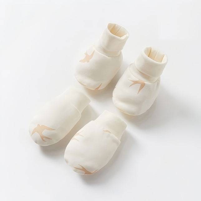 Newborn Mittens and Booties Set for Scratch Prevention and Warmth - Natural Baby Clothing丨Pure, organic, dye-free care, cozy and gentle for babies