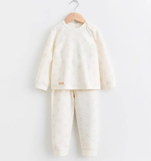 Round-Neck Shoulder Snap Set with Comfortable Fit - Natural Baby Clothing丨Pure, organic, dye-free care, cozy and gentle for babies