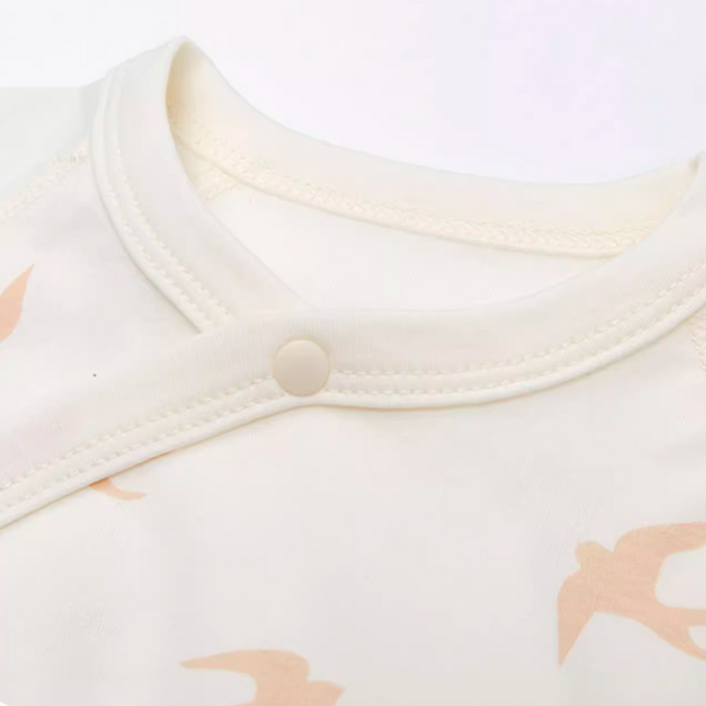 Long Sleeve Lace-Up Jumpsuit with Stretchable Fabric for Stylish and Comfortable Wear - Natural Baby Clothing丨Pure, organic, dye-free care, cozy and gentle for babies