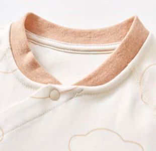 Wrap-Style Stand Collar Long Sleeve Romper - Natural Baby Clothing丨Pure, organic, dye-free care, cozy and gentle for babies