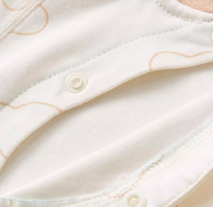 Wrap-Style Stand Collar Long Sleeve Romper - Natural Baby Clothing丨Pure, organic, dye-free care, cozy and gentle for babies