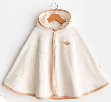 Double-Layer Cotton Baby Cape - Natural Baby Clothing丨Pure, organic, dye-free care, cozy and gentle for babies