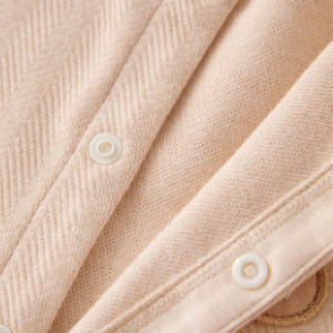 Brown & White Front-Tie Twill Romper - Natural Baby Clothing丨Pure, organic, dye-free care, cozy and gentle for babies