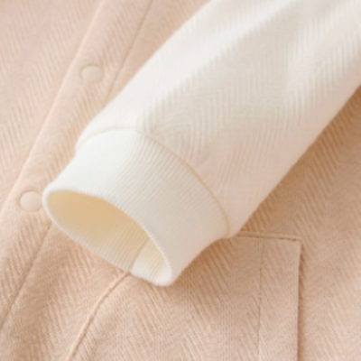 Brown & White Front-Tie Twill Romper - Natural Baby Clothing丨Pure, organic, dye-free care, cozy and gentle for babies