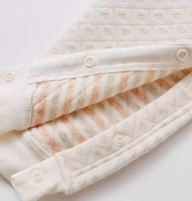 Air Layer Peter Pan Collar Snap-Front Romper - Natural Baby Clothing丨Pure, organic, dye-free care, cozy and gentle for babies