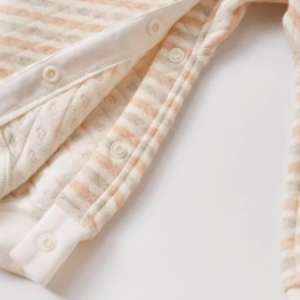 Air Layer Stand Collar Snap-Front Romper - Natural Baby Clothing丨Pure, organic, dye-free care, cozy and gentle for babies