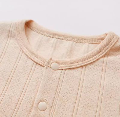 Light Brown Ribbed Long Sleeve Round Neck Bodysuit - Natural Baby Clothing丨Pure, organic, dye-free care, cozy and gentle for babies