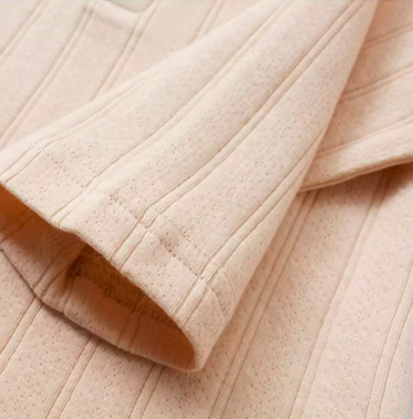 Light Brown Ribbed Long Sleeve Round Neck Bodysuit - Natural Baby Clothing丨Pure, organic, dye-free care, cozy and gentle for babies