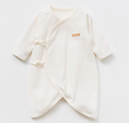 Bamboo Cotton Tie-Sleeve Romper - Natural Baby Clothing丨Pure, organic, dye-free care, cozy and gentle for babies