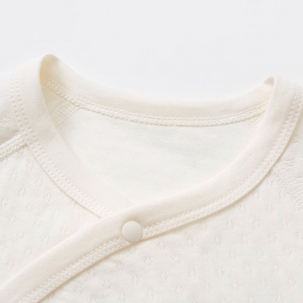 Bamboo Cotton Tie-Sleeve Romper - Natural Baby Clothing丨Pure, organic, dye-free care, cozy and gentle for babies