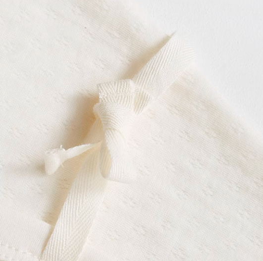 Bamboo Cotton Tie-Sleeve Romper - Natural Baby Clothing丨Pure, organic, dye-free care, cozy and gentle for babies