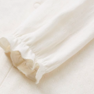 Bamboo Cotton Lace-Trim Romper - Natural Baby Clothing丨Pure, organic, dye-free care, cozy and gentle for babies