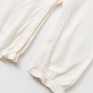 Bamboo Cotton Lace-Trim Romper - Natural Baby Clothing丨Pure, organic, dye-free care, cozy and gentle for babies