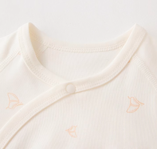 Wrap-Style Tie-Front Baby Bodysuit - Natural Baby Clothing丨Pure, organic, dye-free care, cozy and gentle for babies