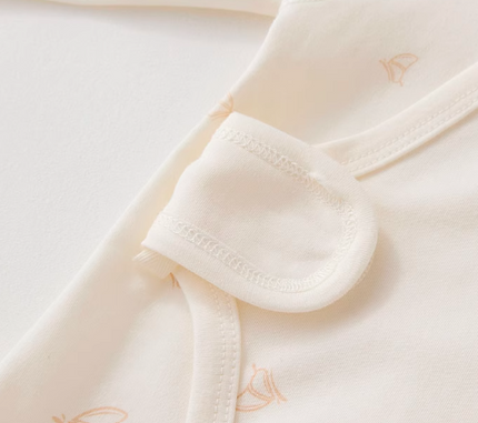 Wrap-Style Tie-Front Baby Bodysuit - Natural Baby Clothing丨Pure, organic, dye-free care, cozy and gentle for babies