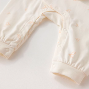 Baby Peter Pan Collar Wrap-Style Romper - Natural Baby Clothing丨Pure, organic, dye-free care, cozy and gentle for babies