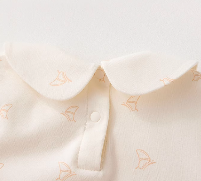 Baby Peter Pan Collar Bodysuit - Natural Baby Clothing丨Pure, organic, dye-free care, cozy and gentle for babies