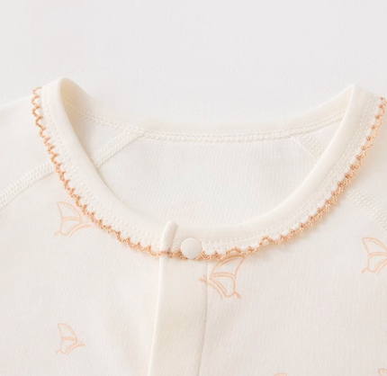 Baby Front-Opening Sleep Gown - Natural Baby Clothing丨Pure, organic, dye-free care, cozy and gentle for babies