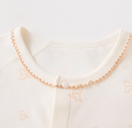 Baby Front-Opening Sleep Gown - Natural Baby Clothing丨Pure, organic, dye-free care, cozy and gentle for babies