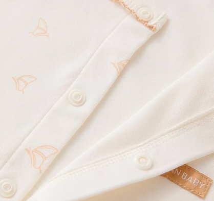 Baby Front-Opening Sleep Gown - Natural Baby Clothing丨Pure, organic, dye-free care, cozy and gentle for babies