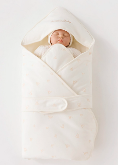 Quilted Swaddle Wrap for Newborns - Natural Baby Clothing丨Pure, organic, dye-free care, cozy and gentle for babies