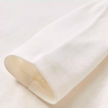 Baby Lace Trim Round Neck Bodysuit - Natural Baby Clothing丨Pure, organic, dye-free care, cozy and gentle for babies