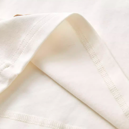 Baby Lace Trim Round Neck Bodysuit - Natural Baby Clothing丨Pure, organic, dye-free care, cozy and gentle for babies