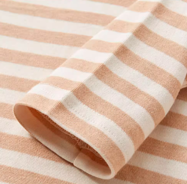 Brown Striped Round Neck Baby Bodysuit - Natural Baby Clothing丨Pure, organic, dye-free care, cozy and gentle for babies