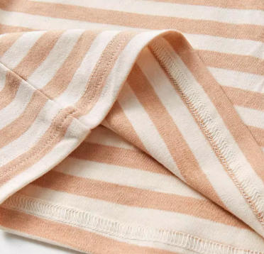 Brown Striped Round Neck Baby Bodysuit - Natural Baby Clothing丨Pure, organic, dye-free care, cozy and gentle for babies