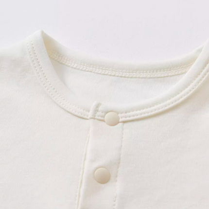 Baby Round Neck Bodysuit - Natural Baby Clothing丨Pure, organic, dye-free care, cozy and gentle for babies