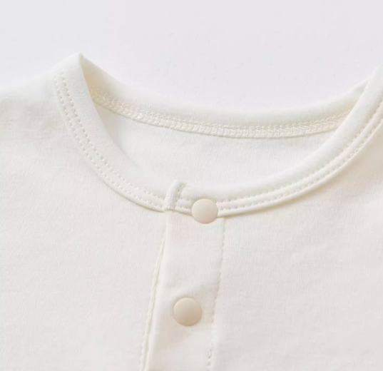 Baby Round Neck Bodysuit - Natural Baby Clothing丨Pure, organic, dye-free care, cozy and gentle for babies