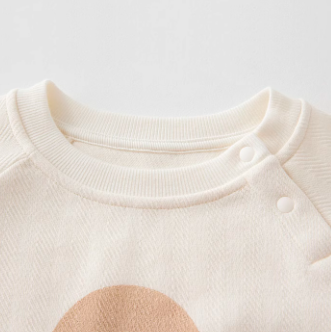 Baby Shoulder-Snap Hoodie - Natural Baby Clothing丨Pure, organic, dye-free care, cozy and gentle for babies