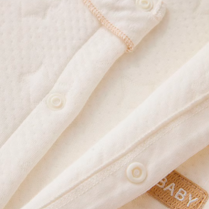 Baby Air Layer Lace-Trimmed Full Front-Opening Romper - Natural Baby Clothing丨Pure, organic, dye-free care, cozy and gentle for babies